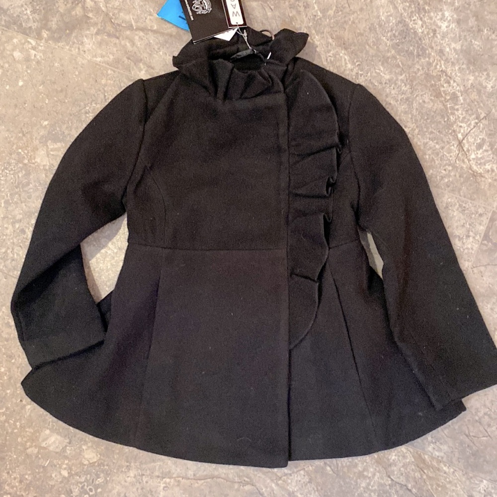New Rothschild Girls toddler 4T black washable dressy Pea Coat NWT